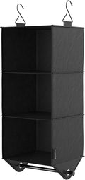 ClosetMaid 3-Shelf Fabric Hanging Closet Organizer with Garment Rod for Shirts, Sweaters, Pants, Hats, Shoes, Purses with Cha