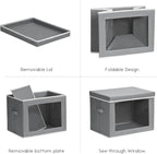 Homsorout Storage Bins with Lids - Small Fabric Organizers with Window, Collapsible Storage Bins for Clothes, Decorative Clos