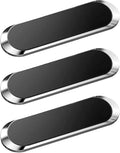 SALEX Flat Magnetic Phone Mount 3 Pack. Silver Cell Phone Holder for Car Dashboard, Wall, Truck. Universal Stick on iPad Wall Magnet Mount Kit for Tablets, Smartphones. Magnetic Phone Mount for iPhone