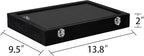 Frebeauty Velvet Jewelry Tray,24 Grid Jewelry Organizer with Clear Lid,Earring Holder Organizer with Clasp,Drawer Insert Ring