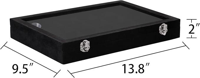 Frebeauty Velvet Jewelry Tray,24 Grid Jewelry Organizer with Clear Lid,Earring Holder Organizer with Clasp,Drawer Insert Ring
