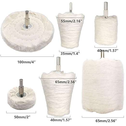 11 pcs Buffing Wheel for Drill, Buffing Pad Polishing Wheel Kits, Wheel Shaped Polishing Tool for Metal Aluminum, Stainless Steel, Chrome, Jewelry, Wood, Plastic, Ceramic, Glass, etc