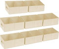 DIMJ Closet Storage Bins, 8 Pack Storage Baskets for Shelves, Foldable Shelf Organizer with Handle, Linen Closet Organizers a