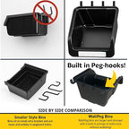 WallPeg Pegboard Bins - 6 Each 7" & 6 Each 5" ORGANIZING Bins - Hooks to Peg Board Panel Organize Hardware Arrange Accessorie