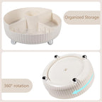 Anyoifax Makeup Perfume Organizer Tray with Divider 360 Degree Rotating Lazy Susan Skincare Lotion Organizer Spinning Cosmeti