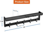 29'' Coat Rack Wall Mount with Shelf, Coat Hanger Wall Mount with Key Hooks and Mail Holder, Wood Entryway Floating Shelf wit