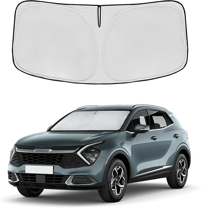 Windshield Sun Shade for Kia Sportage NQ5 2023 2024 2025 2026 4-Layer 240T Front Window Shade Custom Fit Sportage NQ5 Accessories Sun Visor Foldable Shade Blocks UV Rays