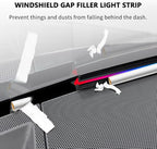 Car Interior Ambient Light Lighting Bar, Windshield Rubber Seal Gap Filler RGB LED Lights Strip Dashboard, Automotive Neon Accent Lights Accessories, Remote App Music Sync, 4.92ft/1.5m