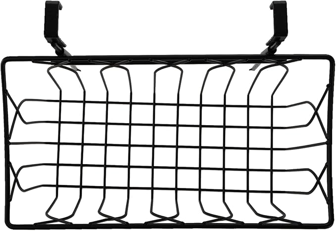 TOPZEA 2 Pack Grid Storage Baskets with Hooks, Metal Hanging Wire Basket Kitchen Over the Cabinet Door Organizer Caddy for Cu