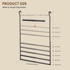 Closet Rod Extenders - Black Adjustable Closet Hanging Rod, Width & Height Expandable Clothes Rod, Space-Saving Closet Organi