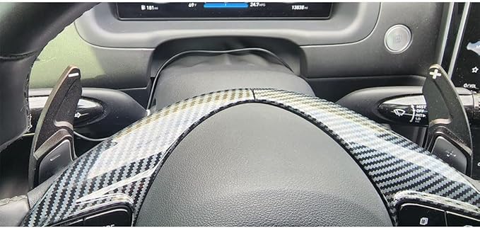Ruihe Carbon Fiber Color Steering Wheel Cover Trim Fit for Hyundai Elantra, Santa Cruz, Tucson 2021-2025 Universal Design & Interior Accessory