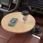 Car Tray & Car Desk for Laptop, 360 Rotating Wood Cup Holder Table, Steering Wheel Tray, Car Accessories for Women &