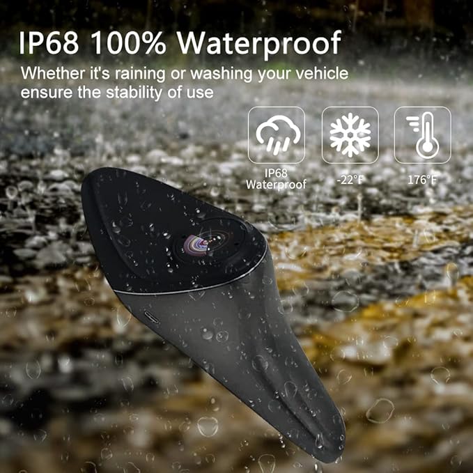 CVBS Signals Blind spot Camera Car Side View Camera IP68 Waterproof 120 Degree Wide Angle Side View Mirror kit Dark Grey