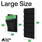 GORILLA GRIP Over the Door Shoe Organizer, 24 Extra Large Breathable Mesh Pockets, Space Saving Hanging Storage Holder, 4 Hoo