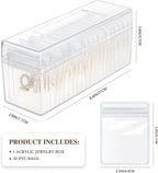 HOMEHIVE Acrylic Jewelry Box Organizer, Clear Jewelry Organizer and Storage with 20 Portable Anti Tarnish Jewelry bags, Trave