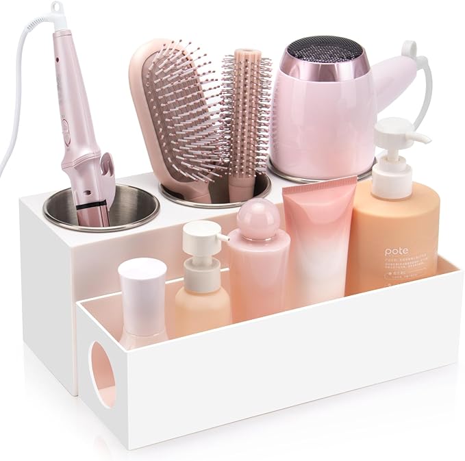 GFWARE Hair Tool Organizer - Bathroom Vanity Organizers and Storage, Hair Styling Accessories Hot Tools Organizer Hair Dryer,