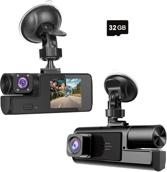 1080P Dual Dash Camera for Car Front and Inside Dashcam Car Security Video Recorder,170°Wide Angle Vehicle Cam,WDR,G-Sensor,2
