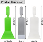 ZAVOOS 3 Pieces Window Tint Tools, Long Handle Auto Bulldozer Squeegee Scrubber Paddle Squeegee Kit, Flat Glass Scraper Cleaning Tool for Car Front Windows Rear Glass