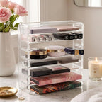 Makeup Organizer for Eyeshadow Palette Organizer, 8 Section Divided Makeup Palette Holder for Vanity Drawer Countertop