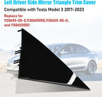Jaronx Compatible with Tesla Mirror Triangle Cover Model 3 2017-2024, 1130655-00-D Model 3 Driver Side Mirror Triangle Trim, A-Pillar Applique Mirror Triangle Panel Trim For Tesla Model 3 Accessories