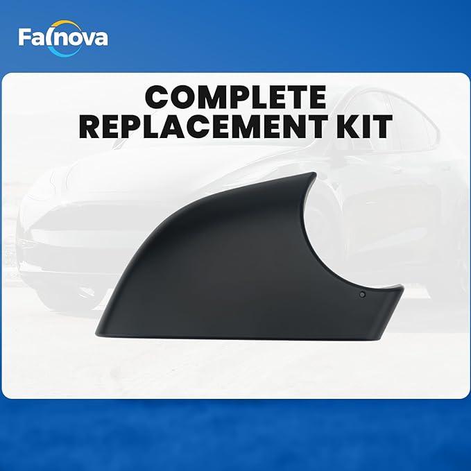 Right Rearview Mirror Cover Bracket, Compatible with Tesla Model Y 2020-2026, Side Mirror Base Cover Replacement Part, Suitable for Tesla Model Y Accessories（Black）