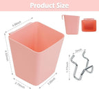 8 Pack Large Pegboard Bins with Hooks, Square Box Shape Peg Board Cups and Peg Board Accessories for Craft Room, Playroom, Of