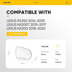 Passenger Side BSD Mirror Compatible with Lexus RX350 2016 2017 2018 2019 2020, NX200t 2015-2017, NX300 2018-2020 - Heated, Right Side Mirrors Replacement for Lexus RX NX with Blind Spot Indicator