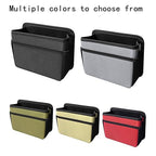 Car Trash Can, Foldable Multifunctional Hanging Storage Box Trash Can with a Roll of Garbage Bag, Multi Pocket Design Suitable for Car, Home and Office (Beige)
