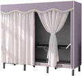 TIST Foldable Wardrobe Steel Storage Wardrobe Portable Wardrobe for Hanging Clothes 110cm/ 160cm/ 215cm Large Wardrobe(Purple