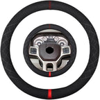 Suede Steering Wheel Cover,Compatible with Dodge Challenger Caravan Ram 1500 Suede Leather Sport Non-Slip Wheel Cover Car Interior Accessories 15 inch for Man and Women