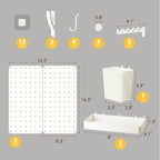 Pegboard Combination Kit - Pegboards and Accessories Modular Hanging for Wall Organizer, Crafts Organization, Ornaments Displ