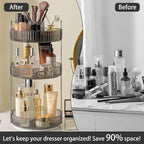 shuang qing Rotating Makeup Organizer for Vanity, High-Capacity Skincare Clear Make Up Storage Perfume Organizers Cosmetic Dr