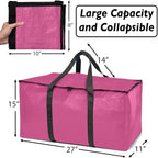 ClearSpace Oversized Moving Bags or Storage Bag – Large Moving Boxes with Backpack Straps, Zippers & Handles – Heavy-Duty Pac