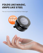 Suction Phone Mount for Car Dashboard/Windshield - 360°Adjustable Magnetic Phone Holder for Car, Foldable Car Phone Holder for iPhone 17/16/15/14/13/12 Series (Carbon Fiber & Aluminum Alloy)