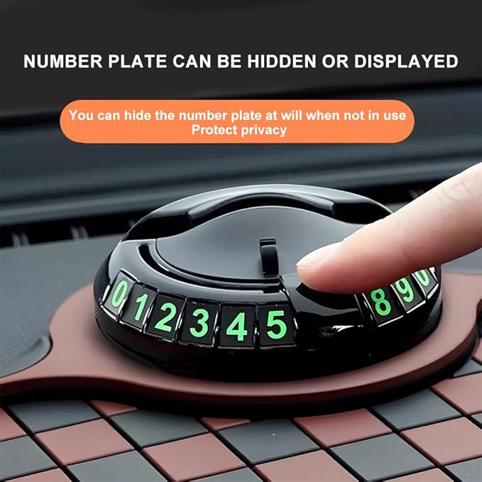 Multifunction Car Anti-Slip Dashboard Mat Sunglasses Holder Rotatable Anti Skid Car Dashboard Pad with Temporary Parking Numb