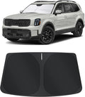 TINGLU Sun Shade for Kia Telluride 2020-2024 2025 Accessories Windshield Sun Shade Window Shade UV Rays Protection Sun Visor Cover with Steering Wheel Sunshade Storage Bag