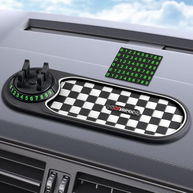 Multifunction Car Anti-Slip Mat, 3-in-1 Rotating Dashboard Mat, Large Storage Pad, Anti-Slip Phone Holder, 360° Rotating Moun