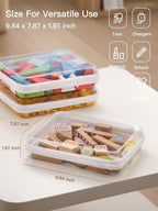CoiiJoii 3PCS Large Clear Hard Shell Zippered Case, Diaper Bag Organizing Pouches, Waterproof Cosmetic Bag, Kid's Toy Storage