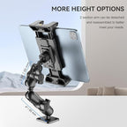 OHLPRO Tablet Mount for Truck - Heavy Duty Drill Base Tablet Holder for Car Dashboard, iPad Holder for All 5"-13" iPad Pro Samsung Galaxy Kindle fire Tablets and Car Wall etc. - 8-inch Aluminum Arm