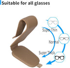 Yuoyar 2 Packs Magnetic Sunglass Holder for Car Visor - Universal Sunglasses Clip for Different Size Eyeglasses - Convenient Interior Car Accessories (Beige)