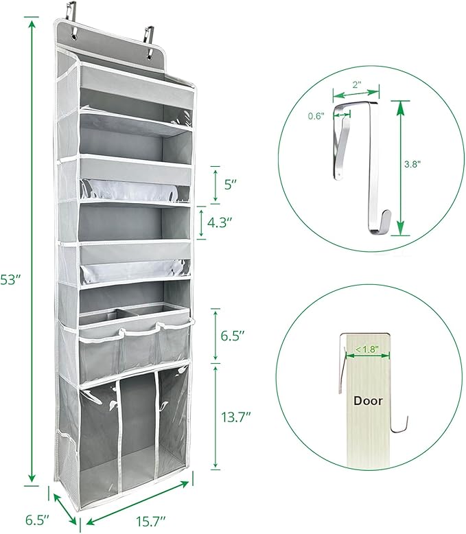 Door Hanging Storage Organizer,with 3 Bins 1 Movable Baby Diaper Caddy,1 Large capacity diaper stacking storage Organizer,10 