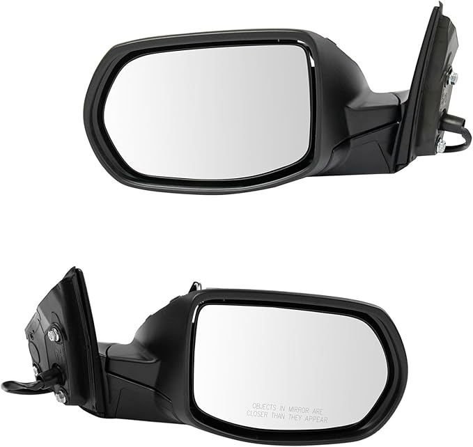 TRQ Driver & Passenger Side Power Mirror Set Textured Black Manual Fold Compatible with 2017-2022 Honda CR-V HO1320316 HO1320