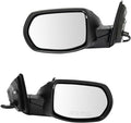 TRQ Driver & Passenger Side Power Mirror Set Textured Black Manual Fold Compatible with 2017-2022 Honda CR-V HO1320316 HO1320