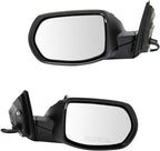 TRQ Driver & Passenger Side Power Mirror Set Textured Black Manual Fold Compatible with 2017-2022 Honda CR-V HO1320316 HO1320
