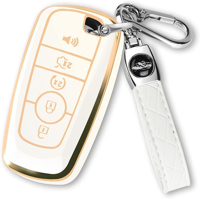 MILD EAST For Ford Key Fob Cover with Keychain, Soft TPU Key Case Shell Full Protection for Ford Explorer Fusion Escape Edge 