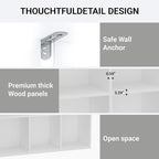 6 Cube Storage Organizer with Anti Tipping Kits, Horizontal Vertical Bookshelf Display Shelf with Closed Back Panel, Modern W