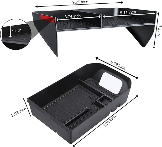 Upgraded Center Console Organizer Compatible with Toyota RAV4 2025 2024 2023 2022 2021 2020 2019 Interior Accessories, Gear Shift Storage Tray Secondary Box Insert Divider - 2pcs
