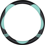 HighnessHwoo Car Steering Wheel Covers for Women Padded Carbon Fiber PU Leather Cute Auto Interior Accessories for Vehicle, S