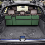 AUCELI Car Trunk Organizer, Backseat Hanging Large Storage with Adjustable Straps, Waterproof Collapsible Cargo Bag with 4 Pockets, Sturdy Space Saver Frees Trunk Floor for SUV, Truck, MPV