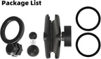 Magnetic Phone Holder Base for RAM Mounts, 1" (25mm) Ball Mount with Medium Aluminum B Size Double Socket Arm, Compatible with Magsafe iPhone 17/16/15/14/13/12 Series
